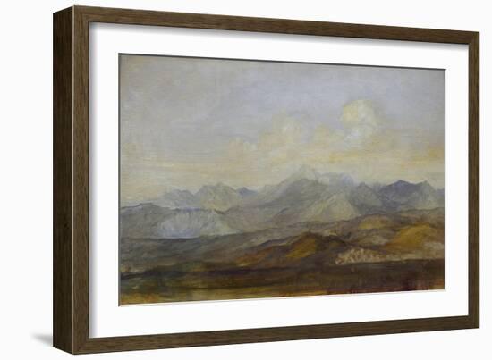 The Carrara Mountains from Pisa, 1845 - 1846-George Frederick Watts-Framed Giclee Print