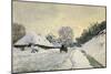 The Carriage, Snow on the Road to Honfleur, with the Farm of Saint Simon, circa 1867, 1867-Claude Monet-Mounted Giclee Print