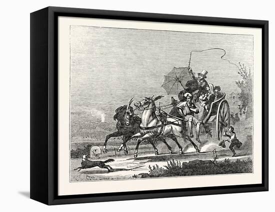 The Carriages of Naples: the Neapolitan Calesso-null-Framed Premier Image Canvas