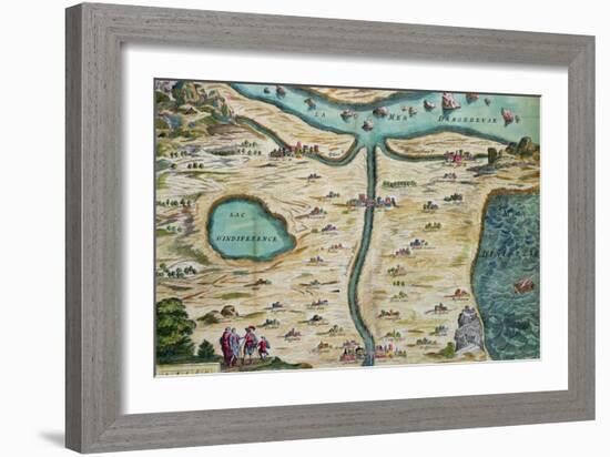 The "Carte De Tendre," a Map of an Imaginary Country-null-Framed Giclee Print