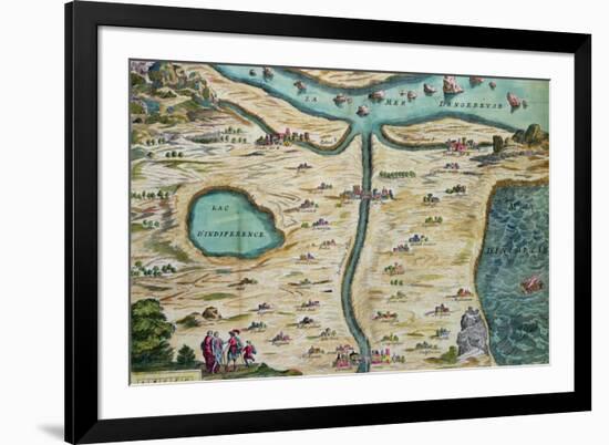 The "Carte De Tendre," a Map of an Imaginary Country-null-Framed Giclee Print