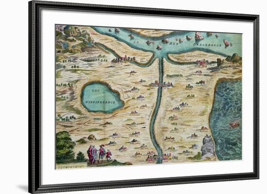 The "Carte De Tendre," a Map of an Imaginary Country-null-Framed Giclee Print