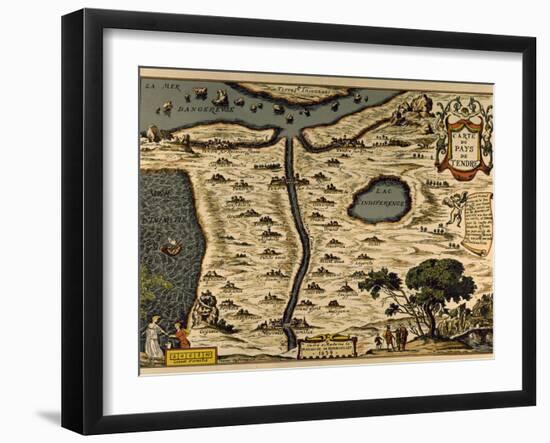 The "Carte Du Tendre"-Clélie-Framed Giclee Print