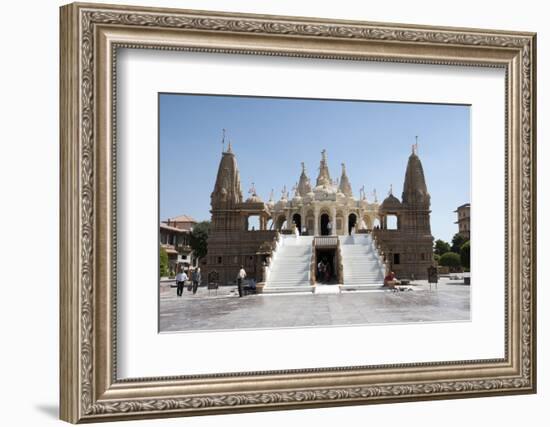 The Carved White Marble Jain Swaminarayan Temple, Gondal, Gujarat, India, Asia-Annie Owen-Framed Photographic Print