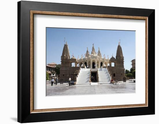 The Carved White Marble Jain Swaminarayan Temple, Gondal, Gujarat, India, Asia-Annie Owen-Framed Photographic Print
