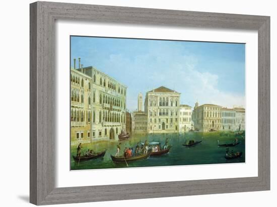 The Casa Foscari and the Palazzo Balbi, from the Grand Canal, Venice-Giuseppe Bernardino Bison-Framed Giclee Print