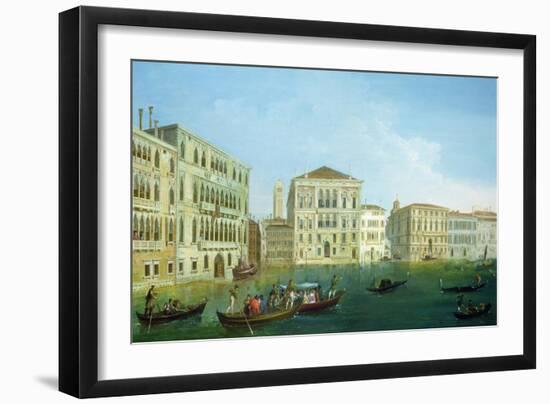 The Casa Foscari and the Palazzo Balbi, from the Grand Canal, Venice-Giuseppe Bernardino Bison-Framed Giclee Print