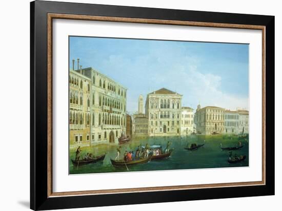 The Casa Foscari and the Palazzo Balbi, from the Grand Canal, Venice-Giuseppe Bernardino Bison-Framed Giclee Print