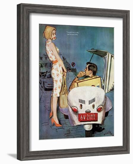 The Casanova Car - Saturday Evening Post "Leading Ladies", September 5, 1959 pg.34-Coby Whitmore-Framed Giclee Print