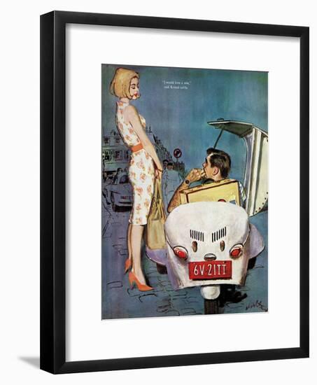 The Casanova Car - Saturday Evening Post "Leading Ladies", September 5, 1959 pg.34-Coby Whitmore-Framed Giclee Print