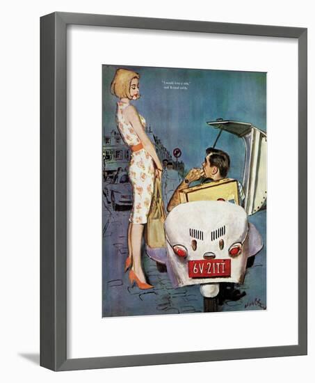 The Casanova Car - Saturday Evening Post "Leading Ladies", September 5, 1959 pg.34-Coby Whitmore-Framed Giclee Print