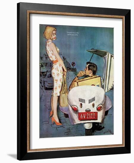 The Casanova Car - Saturday Evening Post "Leading Ladies", September 5, 1959 pg.34-Coby Whitmore-Framed Giclee Print