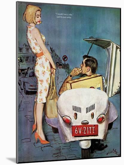 The Casanova Car - Saturday Evening Post "Leading Ladies", September 5, 1959 pg.34-Coby Whitmore-Mounted Giclee Print