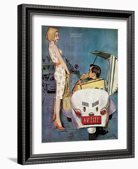 The Casanova Car - Saturday Evening Post "Leading Ladies", September 5, 1959 pg.34-Coby Whitmore-Framed Giclee Print