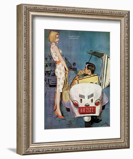 The Casanova Car - Saturday Evening Post "Leading Ladies", September 5, 1959 pg.34-Coby Whitmore-Framed Giclee Print