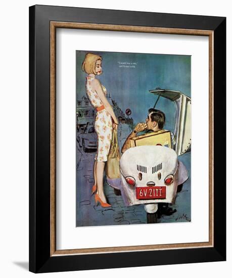 The Casanova Car - Saturday Evening Post "Leading Ladies", September 5, 1959 pg.34-Coby Whitmore-Framed Giclee Print