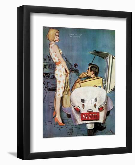 The Casanova Car - Saturday Evening Post "Leading Ladies", September 5, 1959 pg.34-Coby Whitmore-Framed Giclee Print