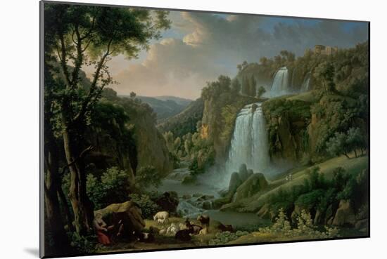 The Cascade at Tivoli with the Temple of Sibyl, 1822 (Oil on Canvas)-Alexandre Hyacinthe Dunouy-Mounted Giclee Print