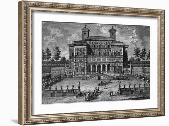 The Casino and Villa Borghese, Near Rome, 18th Century-Giuseppe Vasi-Framed Giclee Print