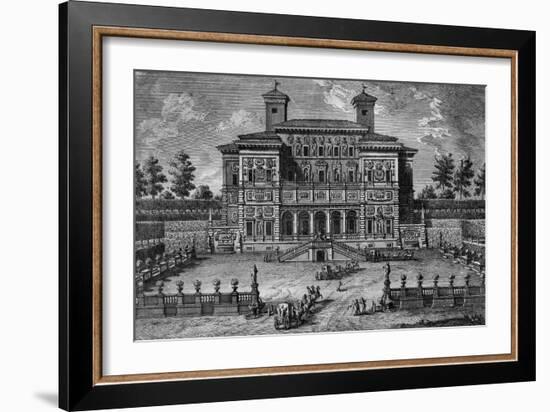 The Casino and Villa Borghese, Near Rome, 18th Century-Giuseppe Vasi-Framed Giclee Print