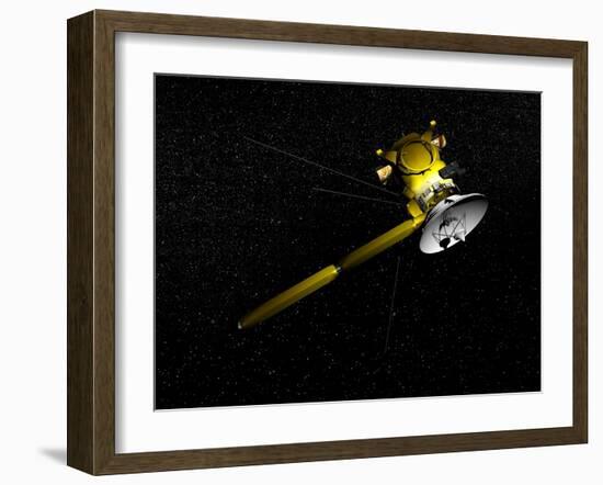 The Cassini Spacecraft in Orbit-null-Framed Art Print