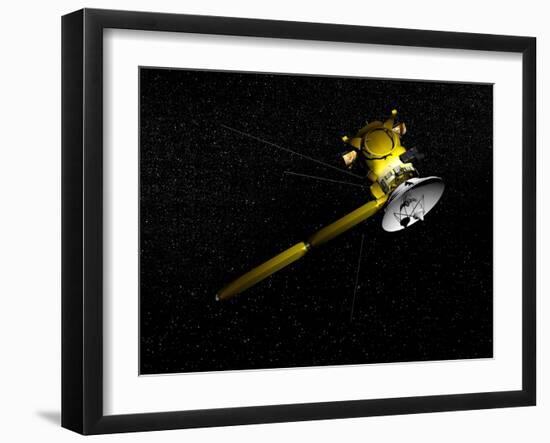 The Cassini Spacecraft in Orbit-null-Framed Art Print