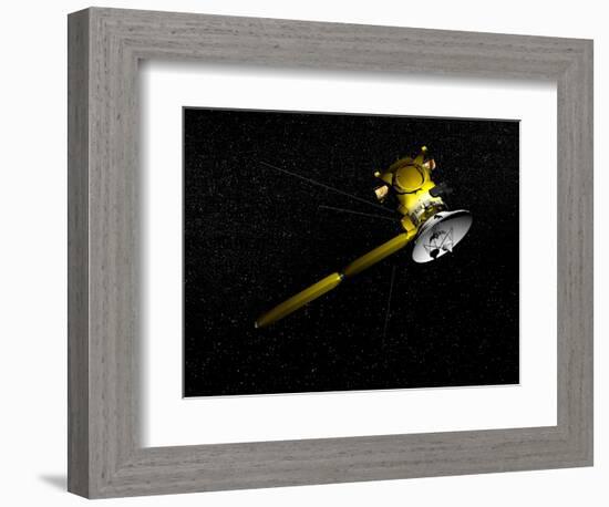 The Cassini Spacecraft in Orbit-null-Framed Art Print