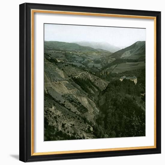 The Castle and the Motte D'Aveillans, La Motte-Les-Bains (Isère, France), around 1900-Leon, Levy et Fils-Framed Photographic Print