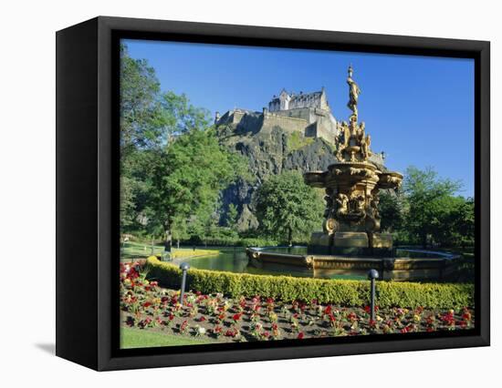 The Castle from Princes Street Gardens, Edinburgh, Lothian, Scotland, UK, Europe-Kathy Collins-Framed Premier Image Canvas