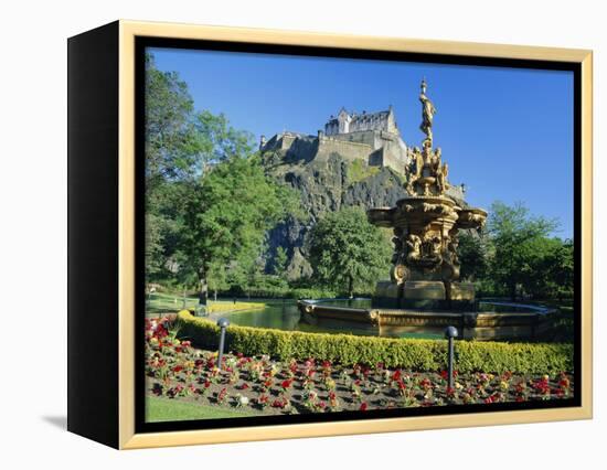 The Castle from Princes Street Gardens, Edinburgh, Lothian, Scotland, UK, Europe-Kathy Collins-Framed Premier Image Canvas
