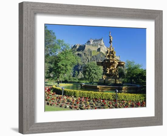 The Castle from Princes Street Gardens, Edinburgh, Lothian, Scotland, UK, Europe-Kathy Collins-Framed Photographic Print