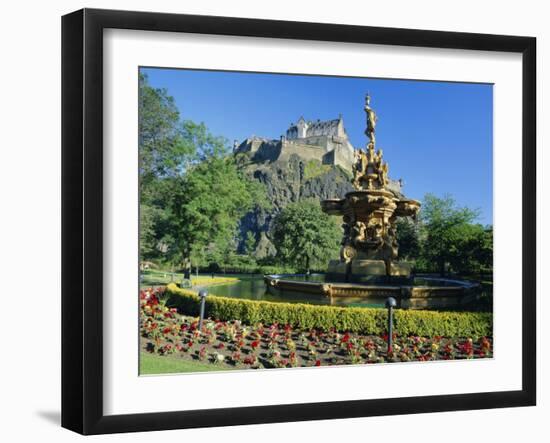 The Castle from Princes Street Gardens, Edinburgh, Lothian, Scotland, UK, Europe-Kathy Collins-Framed Photographic Print