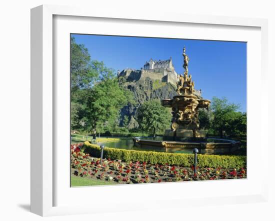 The Castle from Princes Street Gardens, Edinburgh, Lothian, Scotland, UK, Europe-Kathy Collins-Framed Photographic Print