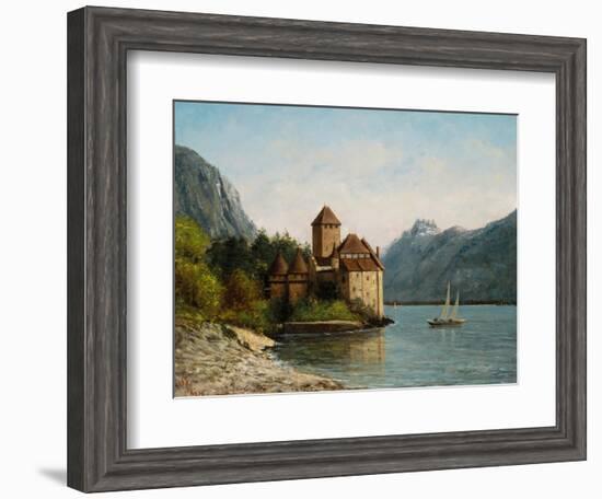 The Castle of Chillon, Evening, C.1872-Gustave Courbet-Framed Giclee Print