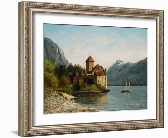 The Castle of Chillon, Evening, C.1872-Gustave Courbet-Framed Giclee Print