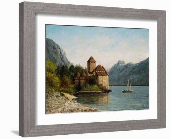 The Castle of Chillon, Evening, C.1872-Gustave Courbet-Framed Giclee Print