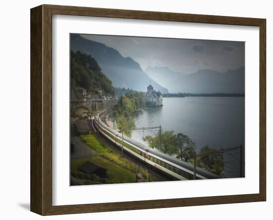 The Castle of Chillon, on Lake Geneva, Montreux, Canton Vaud, Switzerland, Europe-Angelo Cavalli-Framed Photographic Print