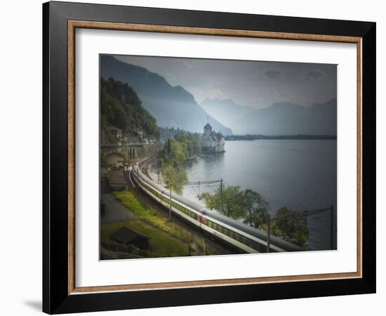 The Castle of Chillon, on Lake Geneva, Montreux, Canton Vaud, Switzerland, Europe-Angelo Cavalli-Framed Photographic Print