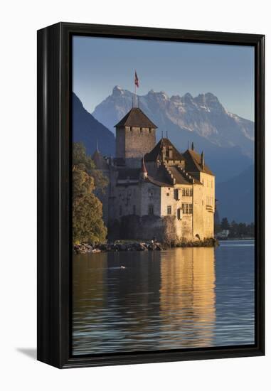 The Castle of Chillon, on Lake Geneva, Montreux, Canton Vaud, Switzerland, Europe-Angelo Cavalli-Framed Premier Image Canvas