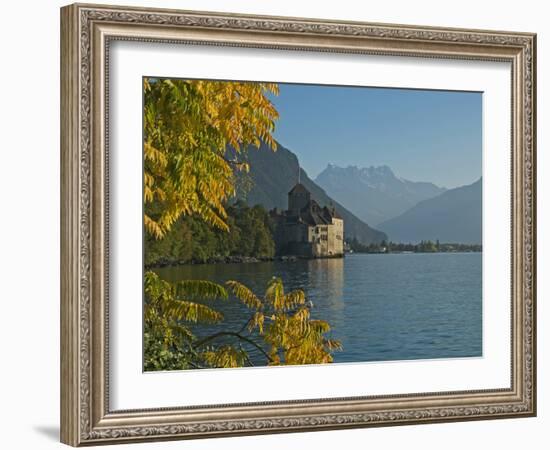 The Castle of Chillon, on Lake Geneva, Montreux, Canton Vaud, Switzerland, Europe-Angelo Cavalli-Framed Photographic Print