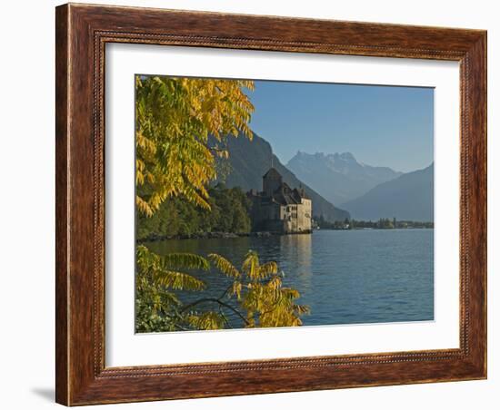 The Castle of Chillon, on Lake Geneva, Montreux, Canton Vaud, Switzerland, Europe-Angelo Cavalli-Framed Photographic Print