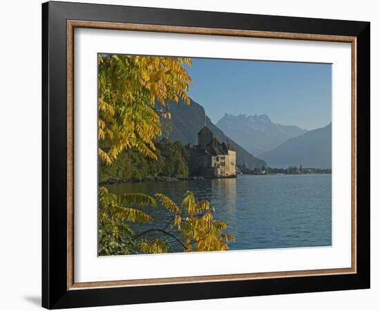 The Castle of Chillon, on Lake Geneva, Montreux, Canton Vaud, Switzerland, Europe-Angelo Cavalli-Framed Photographic Print