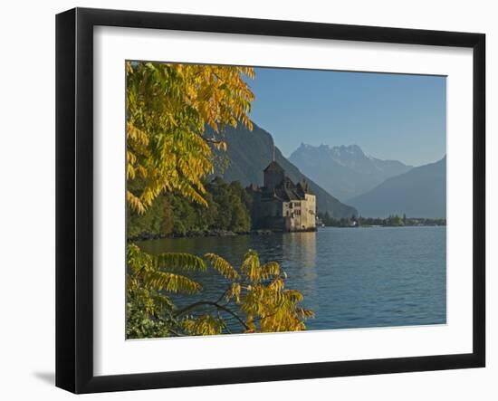 The Castle of Chillon, on Lake Geneva, Montreux, Canton Vaud, Switzerland, Europe-Angelo Cavalli-Framed Photographic Print