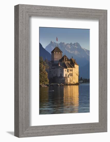 The Castle of Chillon, on Lake Geneva, Montreux, Canton Vaud, Switzerland, Europe-Angelo Cavalli-Framed Photographic Print