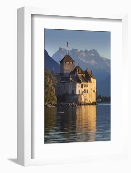 The Castle of Chillon, on Lake Geneva, Montreux, Canton Vaud, Switzerland, Europe-Angelo Cavalli-Framed Photographic Print