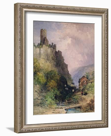 The Castle of Katz on the Rhine-William Callow-Framed Giclee Print