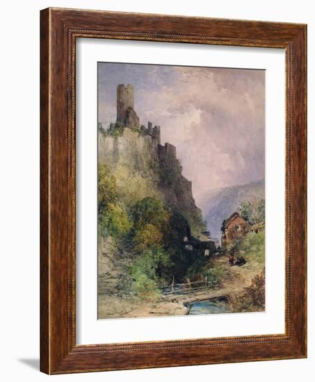 The Castle of Katz on the Rhine-William Callow-Framed Giclee Print