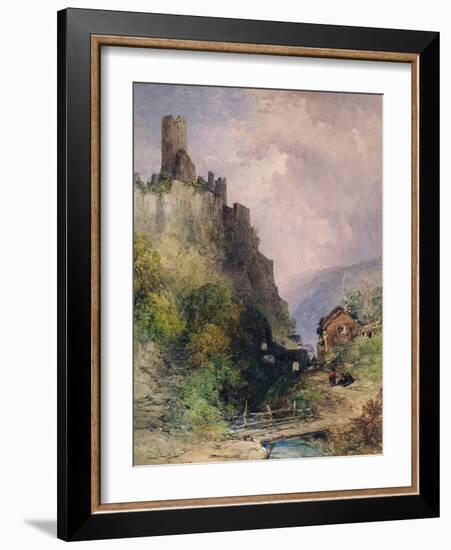 The Castle of Katz on the Rhine-William Callow-Framed Giclee Print