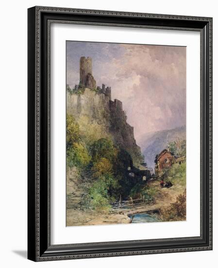 The Castle of Katz on the Rhine-William Callow-Framed Giclee Print