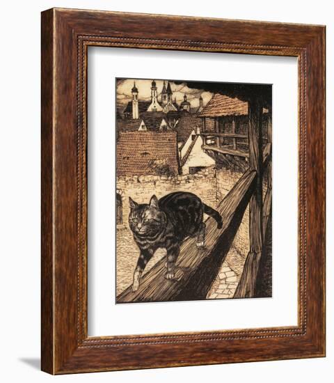 The Cat and Mouse in Partnership-Arthur Rackham-Framed Premium Giclee Print